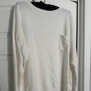 White Crewneck Sweater, Size XL.
